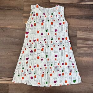 Vintage Girls' Handmade Lipstick Print Sleeveless Dress Size 6/7